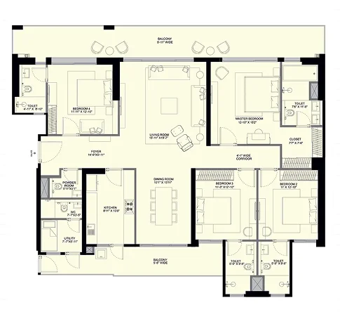 Conscient Elevate Vista 4 BHK floor plan